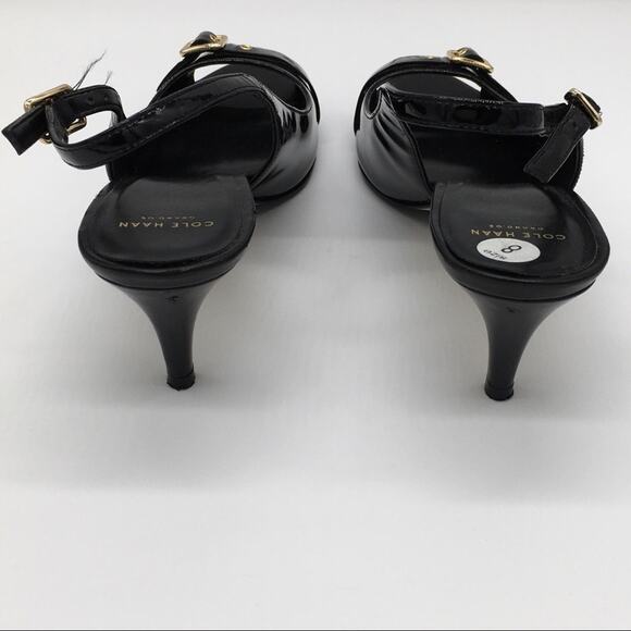 Cole Haan Grand OS Peep Toe Slingback Heel - Black - 8 - Picture 5 of 12